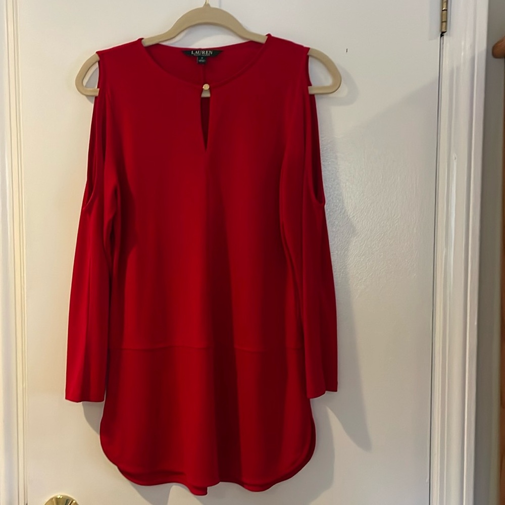 Ralph Lauren red dressy blouse